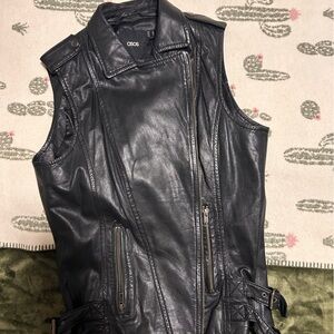 ASOS genuine Leather Sleeveless Jacket